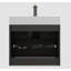 Meuble-lavabo gris avec lavabo mural 24 po - moderne, double tiroir pour un rangement efficace, girafe silencieuse, sans rangement supplémentaire, élégant