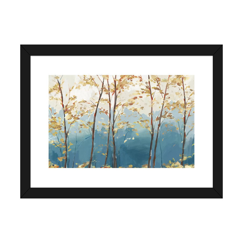 «Ascent Trail» par Isabelle Z - reproduction d'art, H 24 po x l 32 po x P 1 po, Papier encadré noir