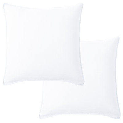 Washed Linen White Square Pillow 20x20- set of 2 no inner
