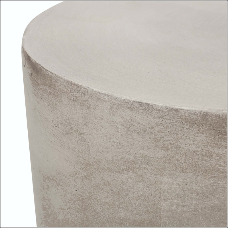 Table d'appoint cylindrique MGO avec finition en béton lisse, Taupe