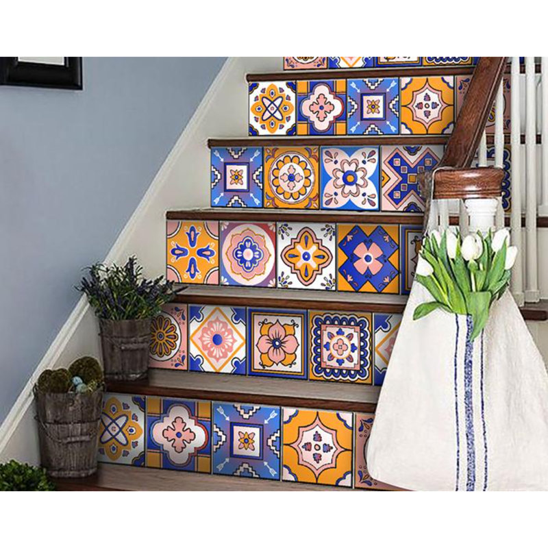 Abstract Non-Wall Damaging Tile Decal, 8" x 8"