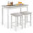 Ebern Designs 3 Pcs Bar Table Set Dining Table & 2 Linen Fabric Padded Bar Stools Faux Marble White