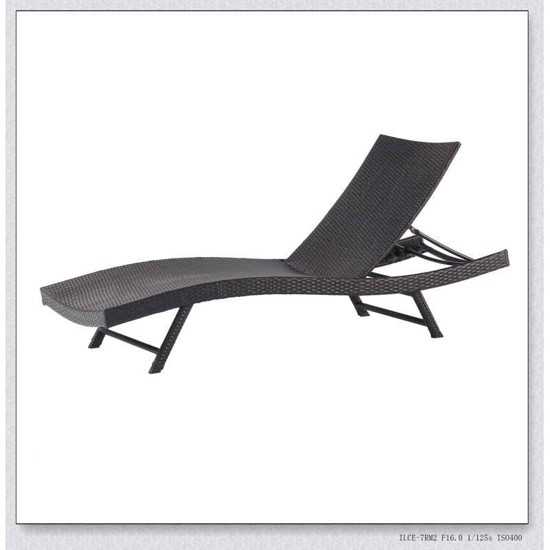 Cissiee Outdoor Armless Lounge Chair, Black