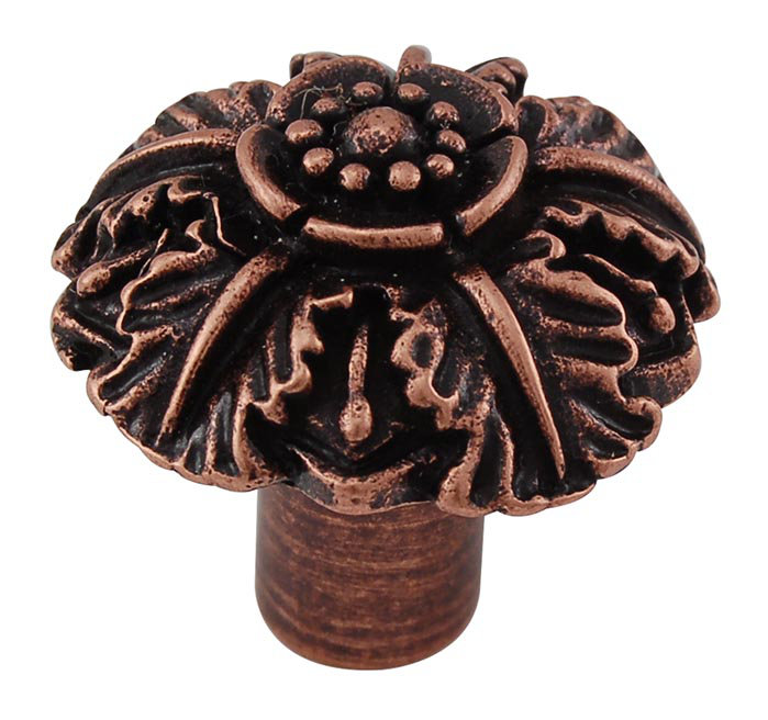 Poignée fantaisie Carlotta, H 1,25 po x l 1,25 po x P 1,25 po, Cuivre antique