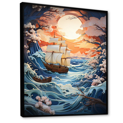 Iceberg orange sarcelle - majestueux Papercut II - impression