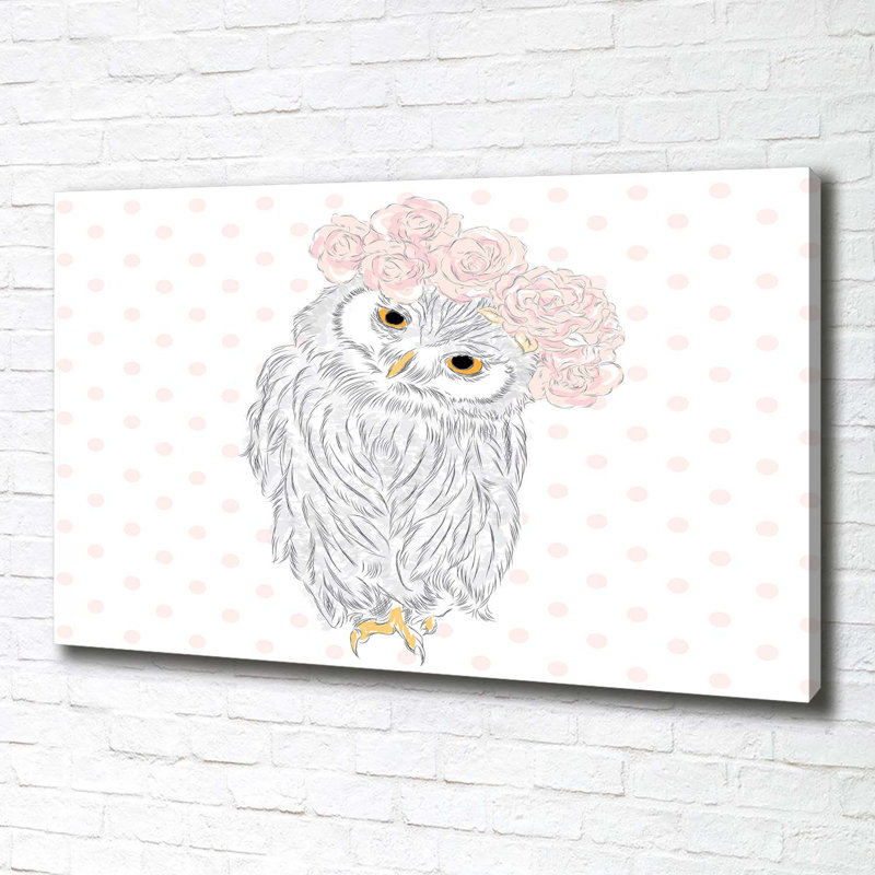 Owl In A Wreath - Wrapped Canvas Print