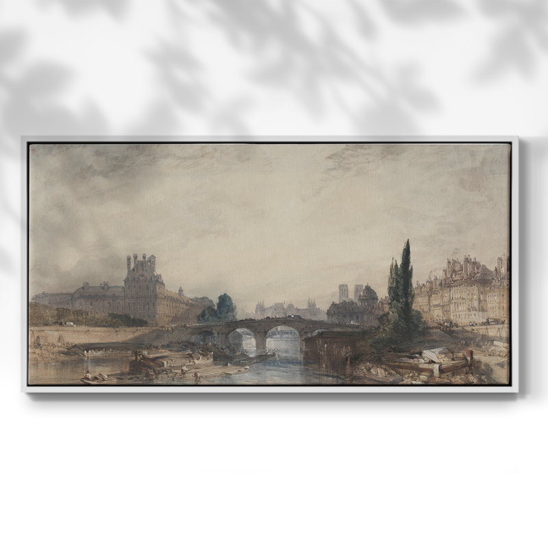Série paysage-DLxxvii - Toile tendue avec châssis encadré - Prêt à être accroché, H 21 po x l 41 po, Blanc