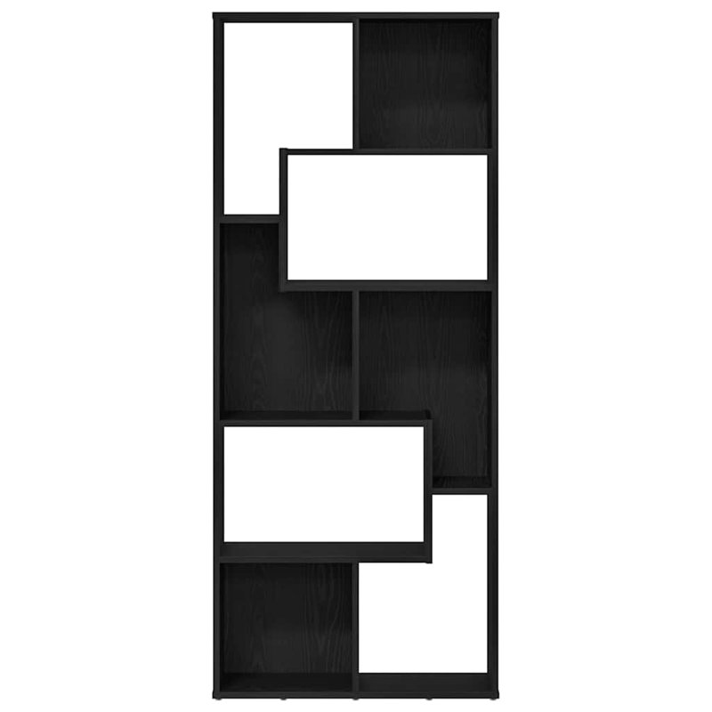 161cm H x 67cm W Geometric Bookcase, Black Oak