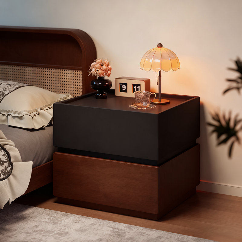 1pc, All-solid Wood Bedside Table, Freely Combinable And Assembled Creative Home Bedroom Storage Cabinet, Bedside Table, And Bedside Storage Cabinet