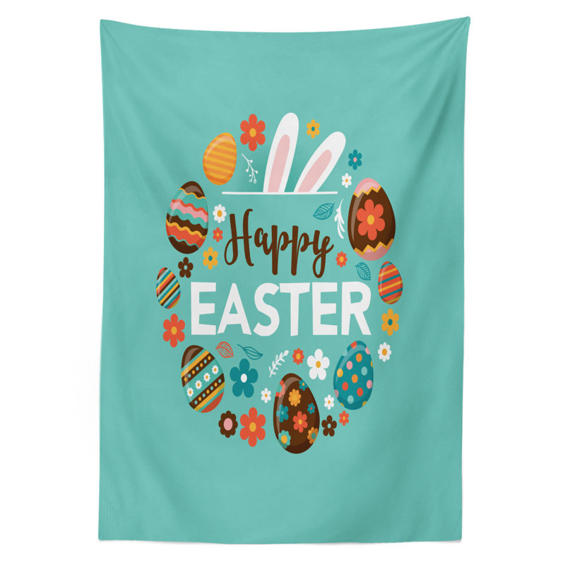 Spring Holiday Pattern Tablecloth, 84" L x 60" W