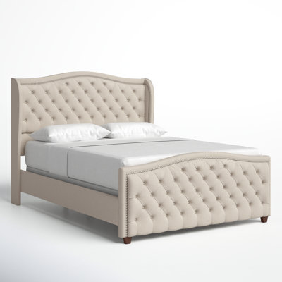 Coleman Velvet Upholstered Wingback Bed