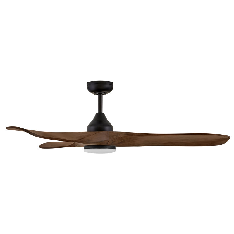 SWELL FLUSH ILLUMINATED 56" Integrated LED Smart Fan with HIRO Remote, Walnut