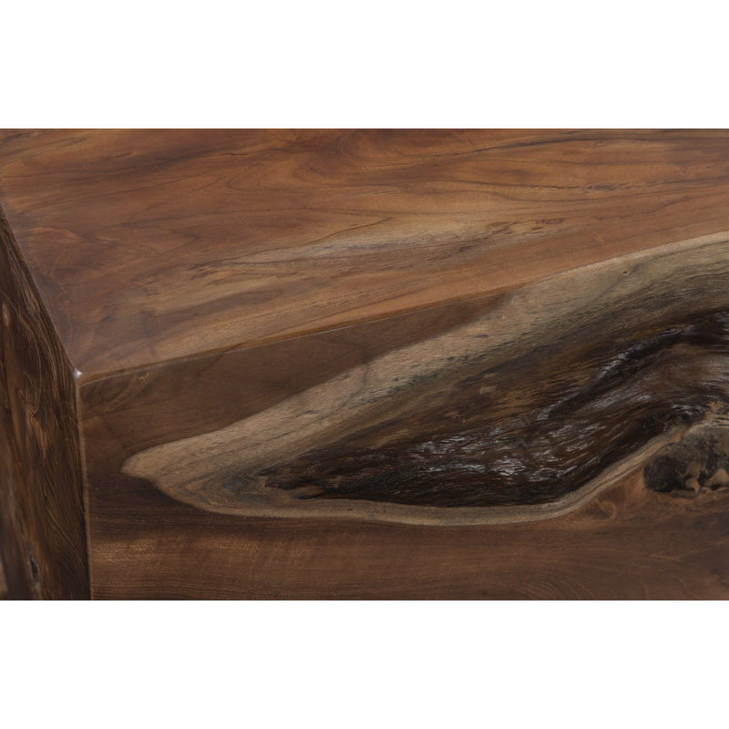Modern Reclaimed Teak Wood Square Accent Table