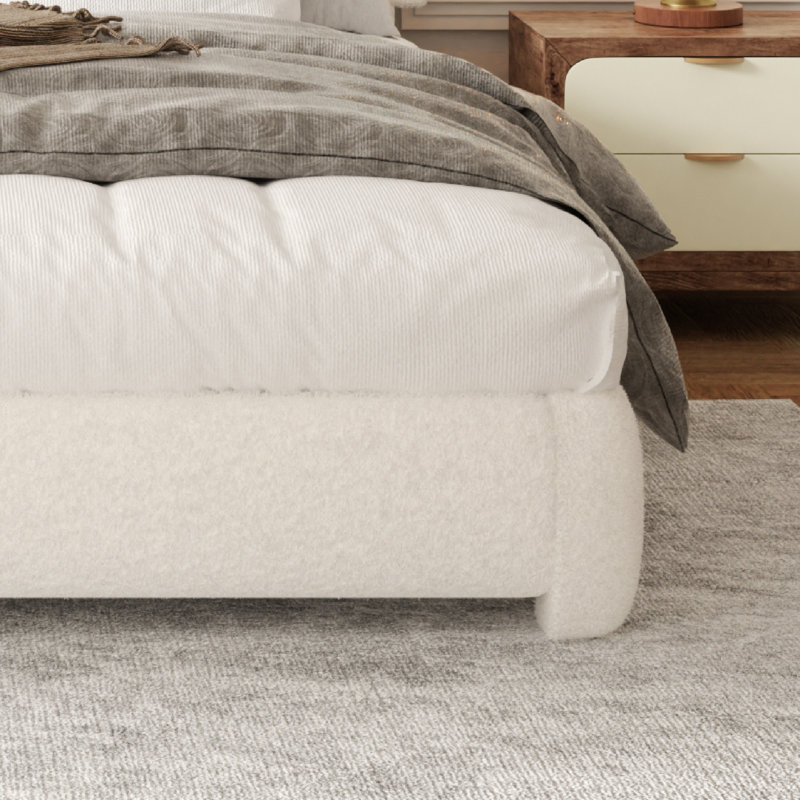 Base de lit tapissier Haden, Beige, Grand