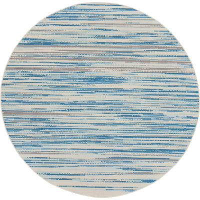 Tapis bleu abstrait tissé à la machine Poyen