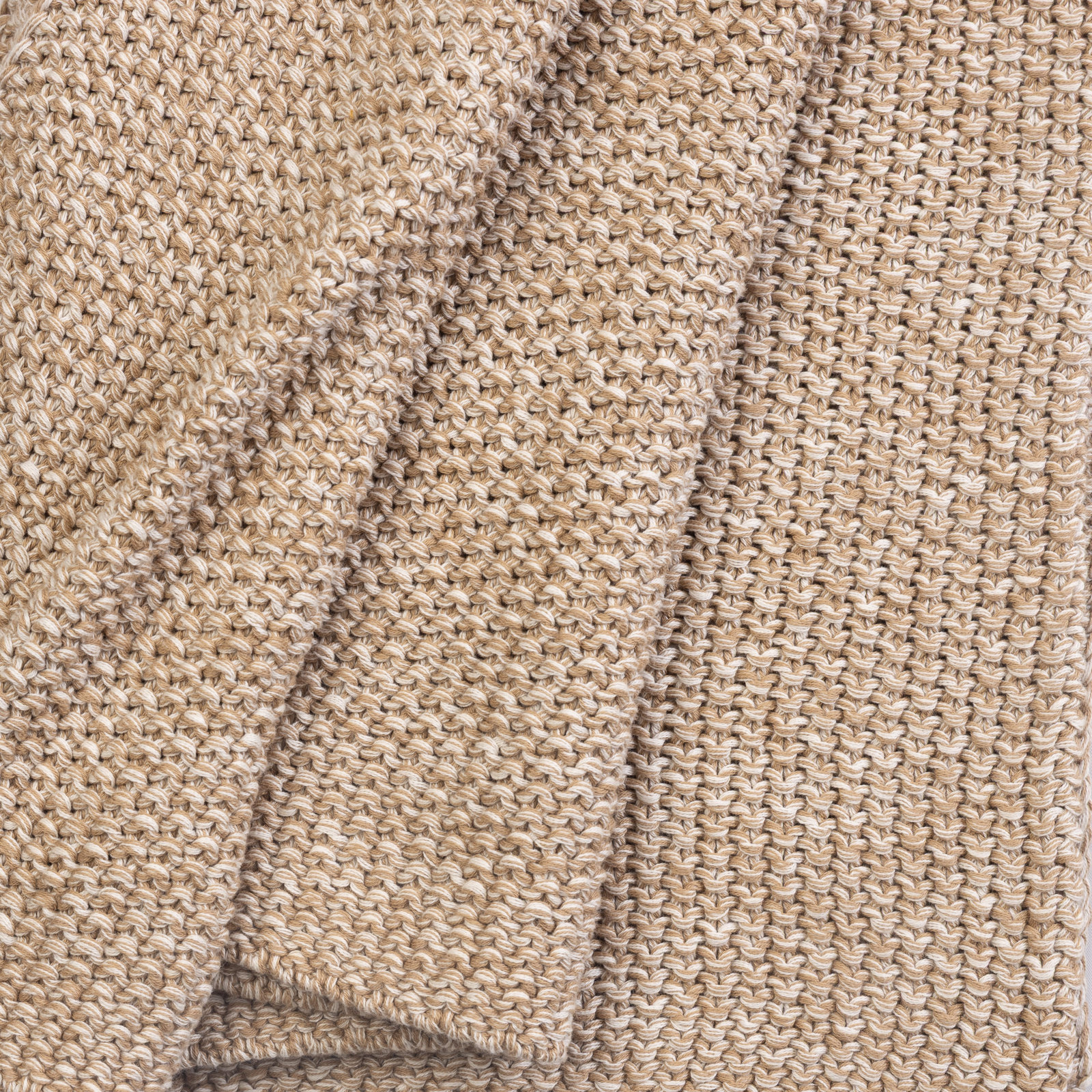 Cotton Knit Throw Blanket, Khaki