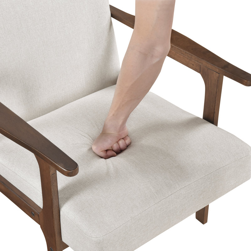 Fauteuil d'appoint contemporain Modern Fabric Furniture, Noyer, Beige