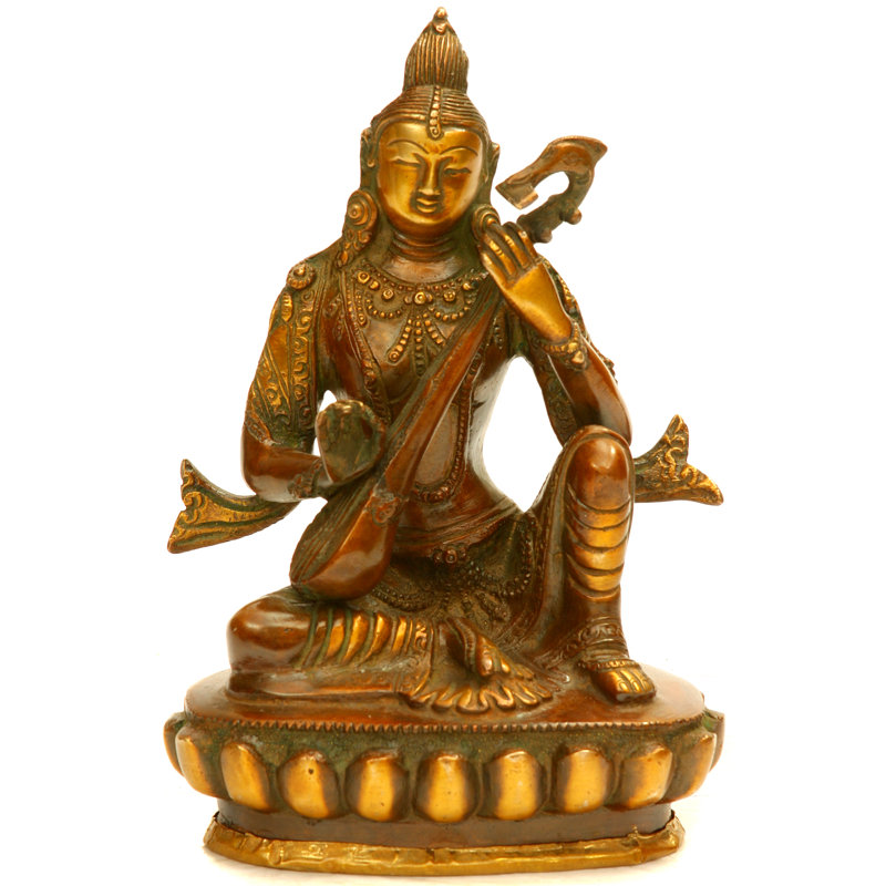 Statue déesse Saraswati, Doré