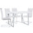 5-Piece Modern Glam Rectangular Dining Set with Faux Leather Chairs for Small Space-93438705-93438719