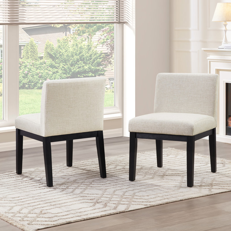 Chaise rembourrée en caoutchouc à dossier bas de 20,5 po de large, Noir
