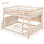 Lit double superposé au-dessus de grand lit double avec tablettes intégrées, lumières à changement de couleur et panneau perforé, beige-258880214-258880170