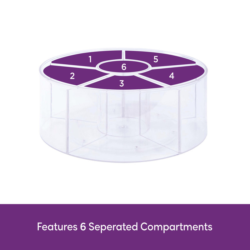 Wayfair Basics® Aldora 6-Compartment 360 Degree Rotating Countertop Organizer Storage