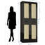 Armoire garde-manger de 71 po de hauteur noire et en rotin - Boho Chic-1256831471