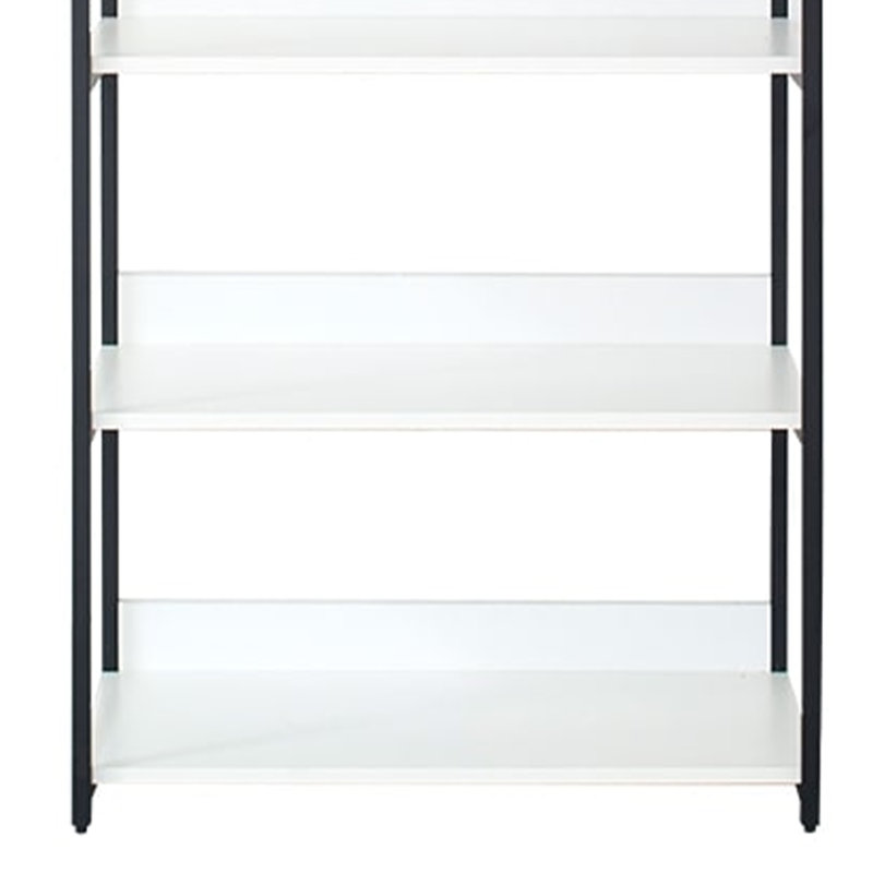 Cox Tall Black Metal Frame Modular Closet with 5 White Shelves