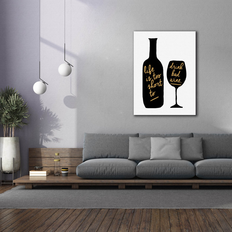 «Bad Wine» par Erin Clark, art mural sur toile, H 16 po x l 12 po x P 0,75 po