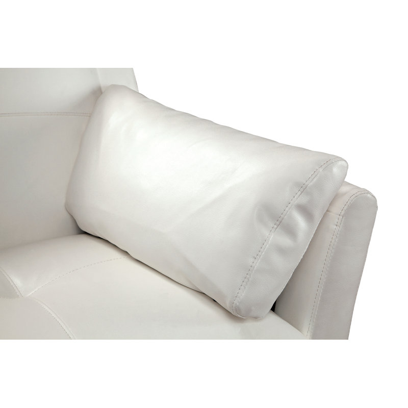 Gardner Faux Leather L-Shaped Sectional Left Hand Facing, White Faux Leather