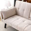 Lit multifonctionnel pliable de 70 pouces, conception en coton et en lin, porte-gobelet central, rangement pour accoudoirs, pour un petit appartement avec support A Good Option Living-121105830
