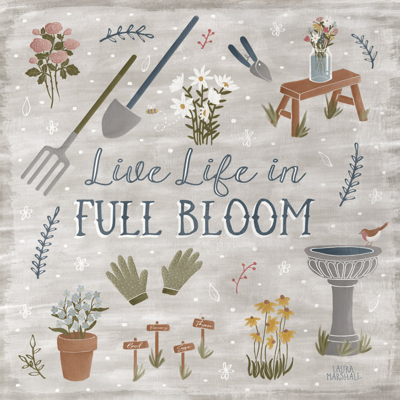 Blooming Garden I - Wrapped Canvas Painting, 30cm H x 30cm W x 3.8cm D