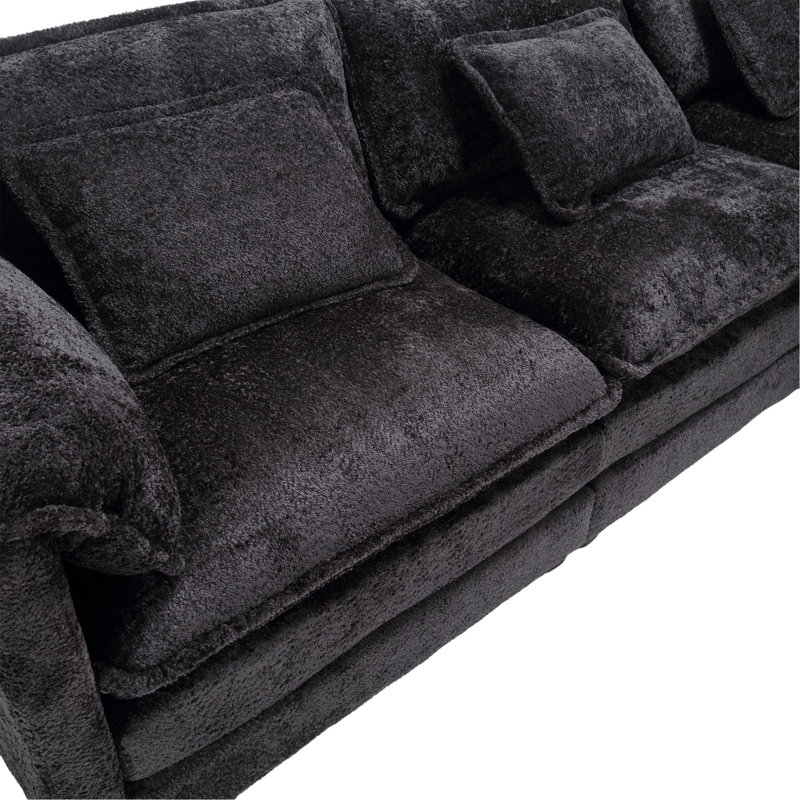 Indoor L-Shape Sectional Sofa, Three-Seat Sofa For Living Room