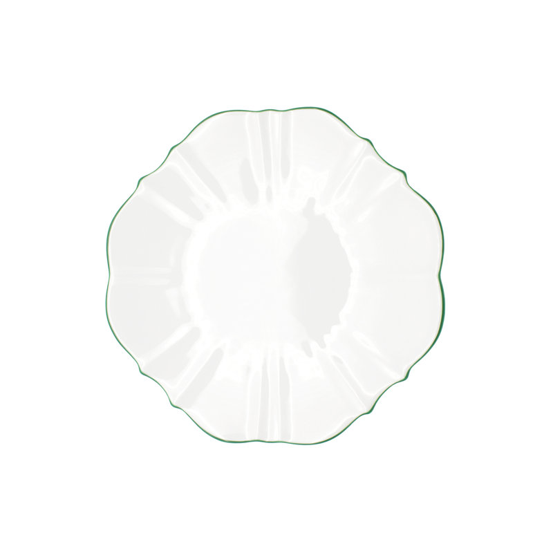 Assiette à salade en porcelaine tendre 8,5 po Amelie, Vert forêt