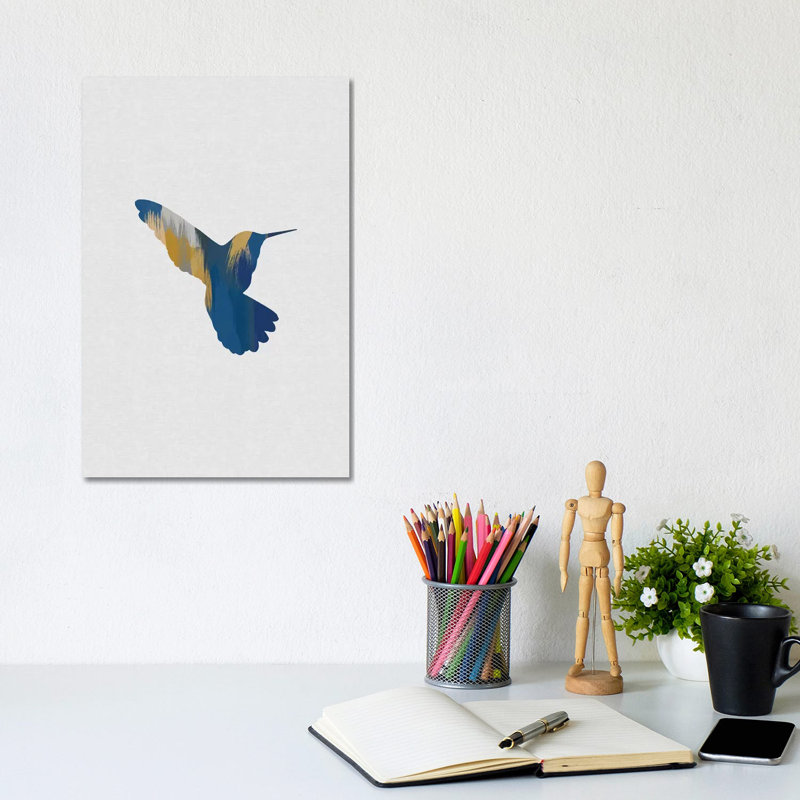 Hummingbird Blue And Yellow by Orara Studio - Wrapped Canvas Gallery-Wrapped Canvas Giclée, 20.32 cm H x 30.48 cm W
