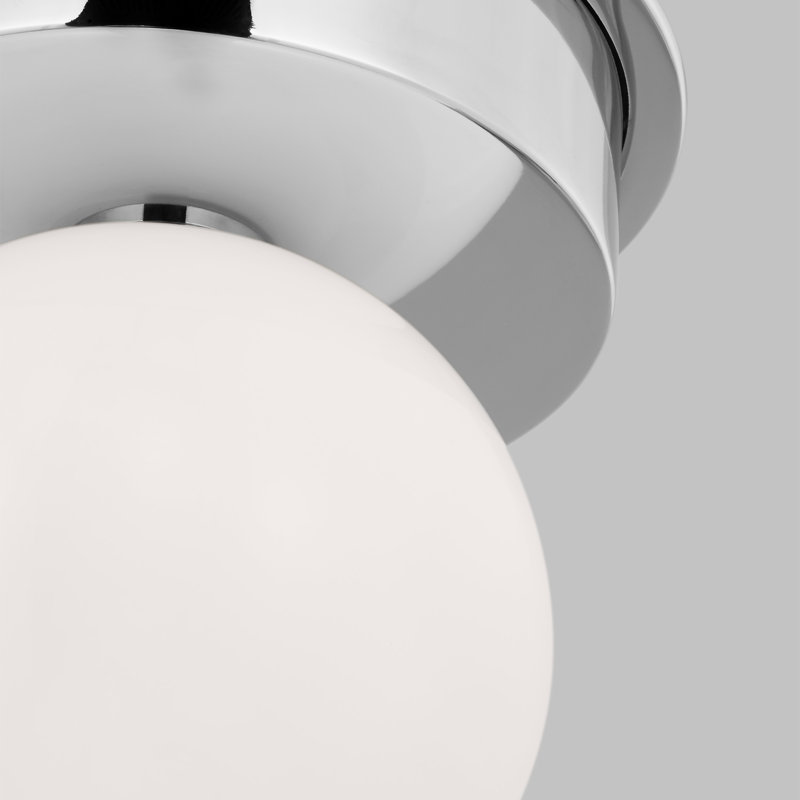 Allegra Glass Flush Mount, 7.88" H x 17.5" W x 17.5" D, Polished Nickel