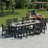 Dining set suitable for outdoor swimming pool, garden and lawn, including a large rectangular table and 10 high-quality chairs .-812194782
