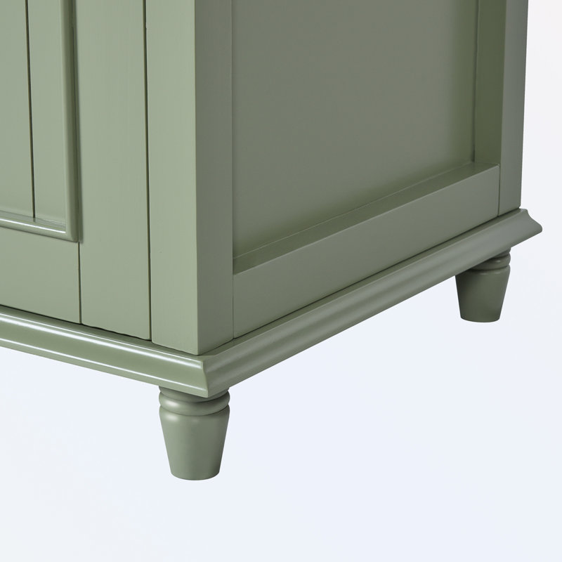 Bathroom Vanity with Ceramic Sink, Hidden Drawer