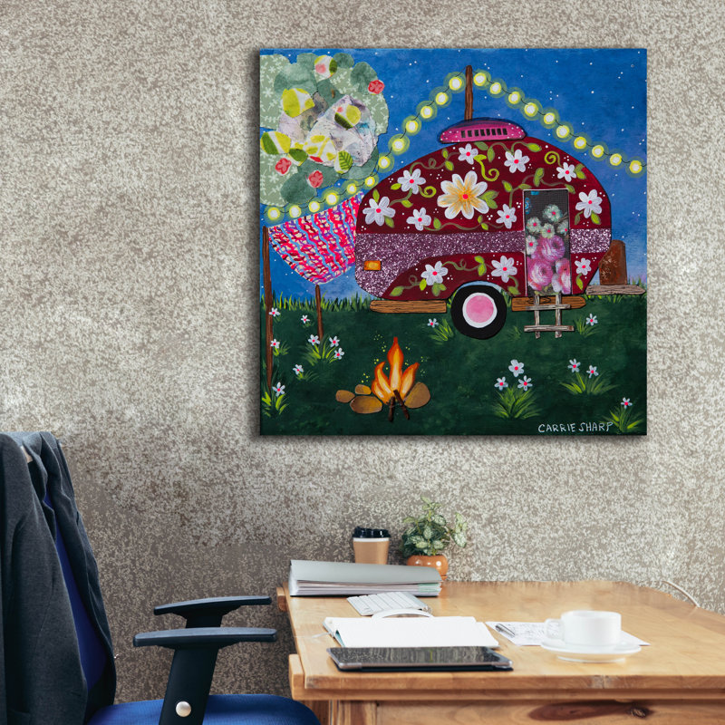  «Lets Go Glamping» par Carrie Sharp, art mural sur toile, 37 po x 37 po
