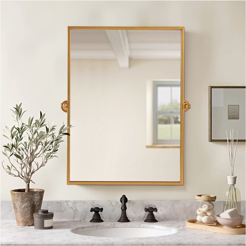 Dimo Metal Mirror, Gold, 38" x 26"
