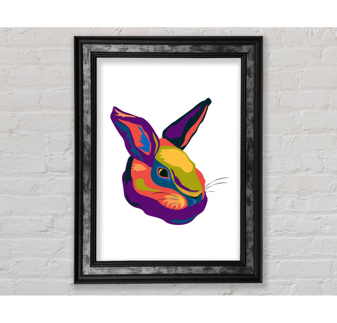 Gerahmtes Wandbild Pop Art Rabbit