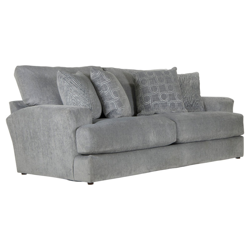 90" Recessed Arm Sofa with Reversible Cushions, Shark