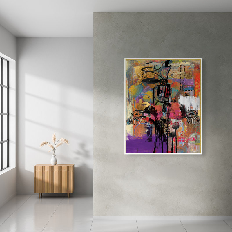 Montant, Toile encadrée dorée avec cadre flottant, H 21,75 po x l 17,75 po, Pas de tapis