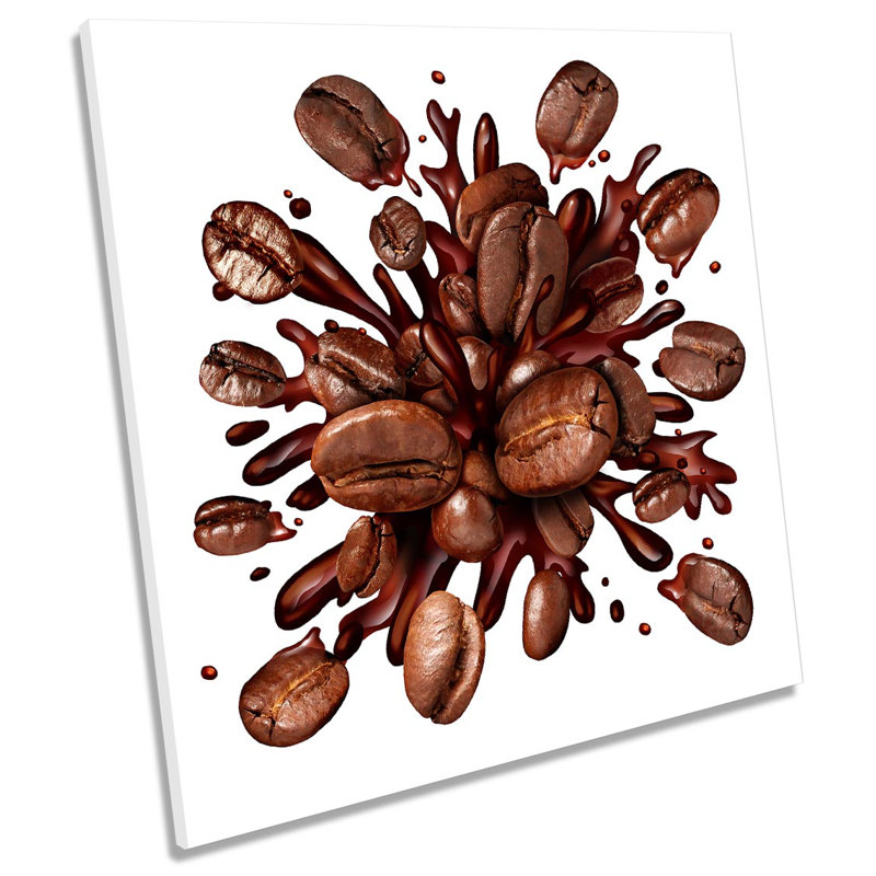 Z6120 Coffee Bean Explosion Kitchen Picture - Wrapped Canvas Print, 60cm H x 60cm W x 2cm D