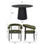 Ensemble de salle à manger à piédestal 5 pièces avec chaises rembourrées Jakie-1809882910
