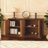 4-Door Storage Cabinet with 3D Geometric Doors & Metal Trim-1237123435
