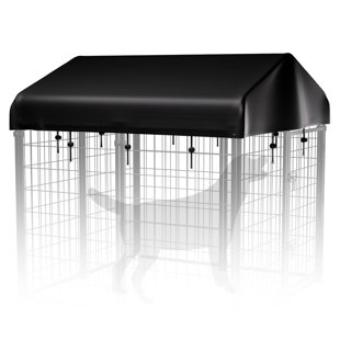 Dog Enclosure Covers, Dog Kennel Shade Cover Cloth Net Mesh Tarp 4.2X4 Ft For Outdoor Large Pet Crate With 10 Ball Bungee Cords