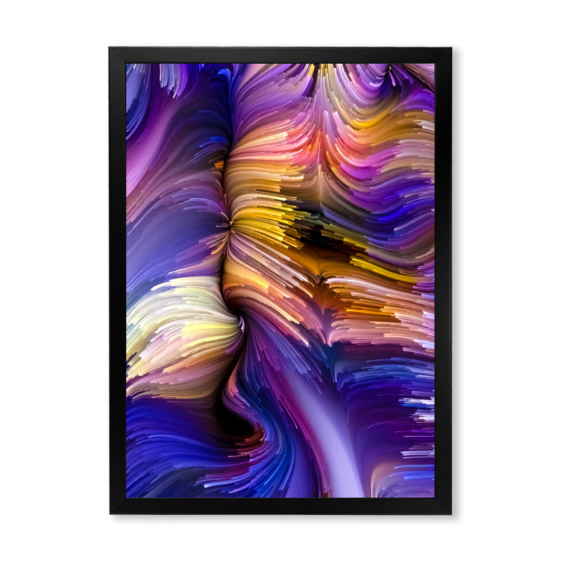 Élégance de liquide Art IV - art mural moderne sur toile, Cadre noir, H 20 po x l 12 po x P 1 po