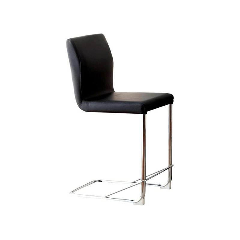 Chaise de comptoir contemporaine H 16 po (2 / RTC), noir / chrome, Noir