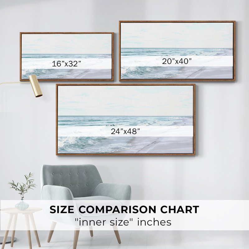 «Meditation Tranquil Ocean I», reproduction sur toile encadrée, Noyer, H 21 po x l 41 po